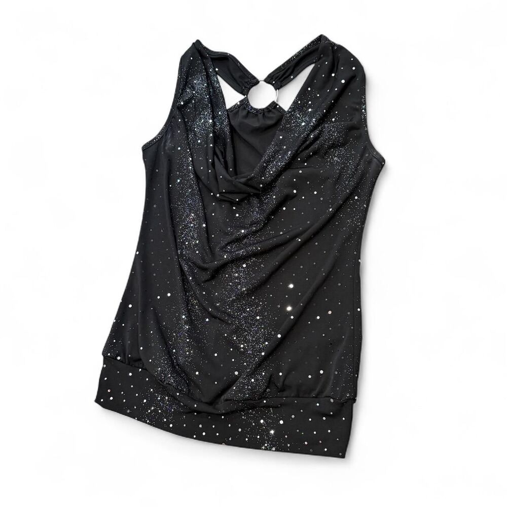 Y2K Grunge Sparkle Halter Party Top